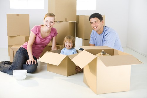 Boxes and furniture being loaded into a van for a Kingston upon Thames move