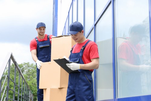 Removal team in Kingston upon Thames preparing a property move with safety equipment