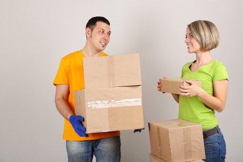 Local commercial moving team handling office equipment